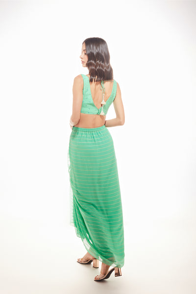Chamee and Palak Julia cape with drape skirt indian designer wear online shopping melange singapore