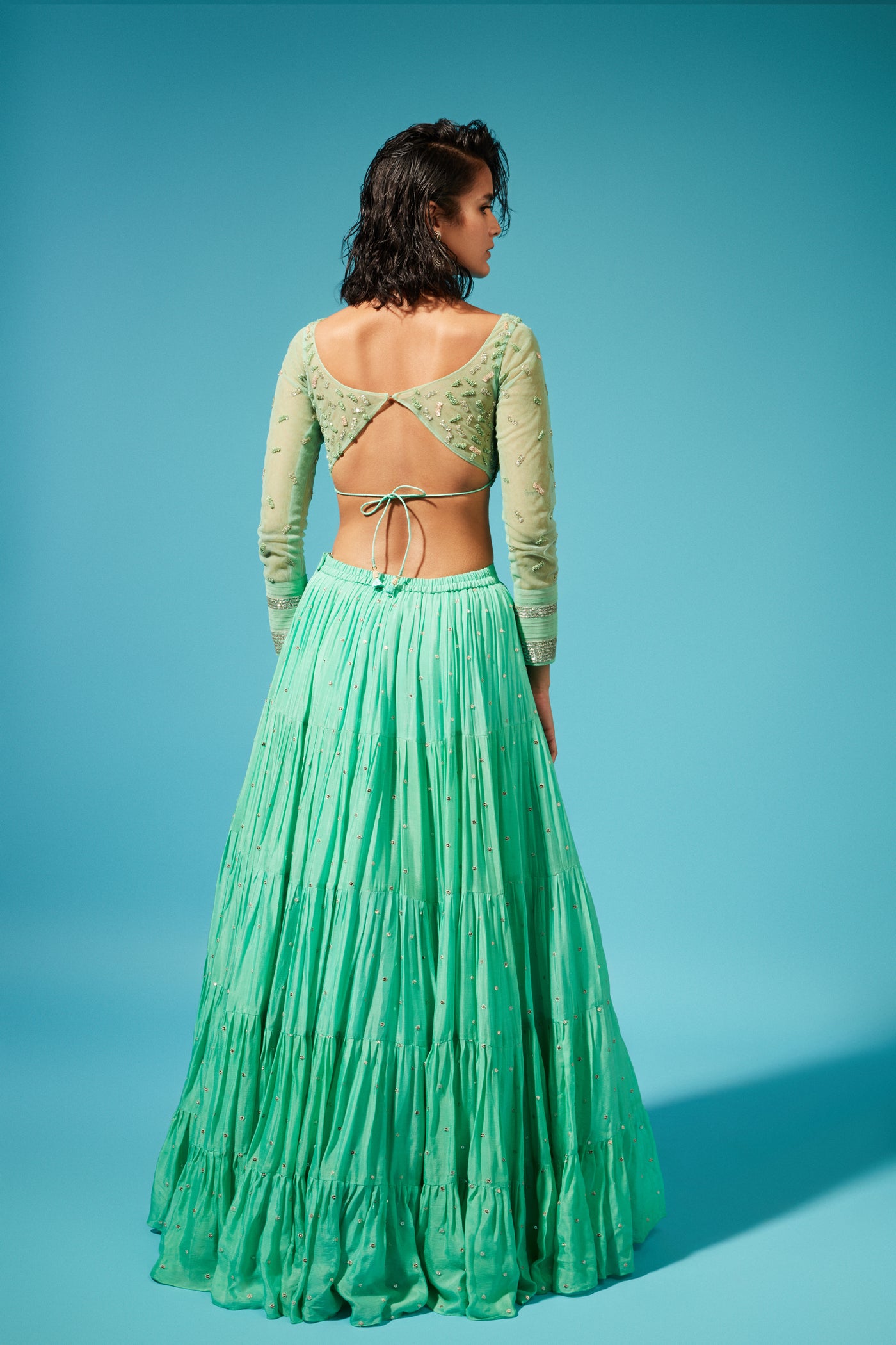 Chamee and Palak Mirai Tiered Skirt indian designer wear online shopping melange singapore