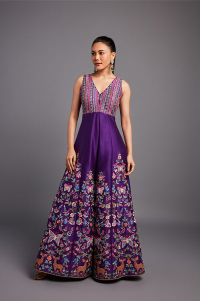 Chamee and Palak Purple Jumpsuit indian designer wear online shopping melange singapore