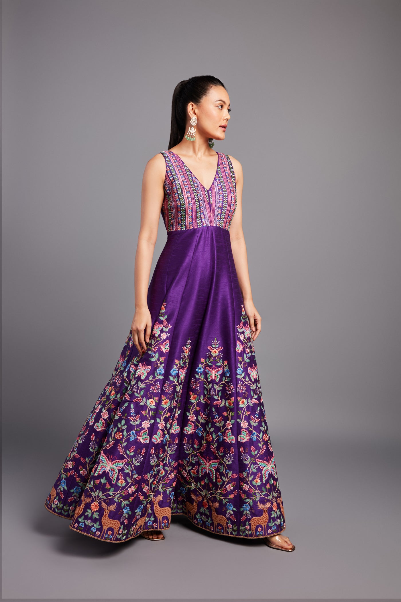 Chamee and Palak Purple Jumpsuit indian designer wear online shopping melange singapore