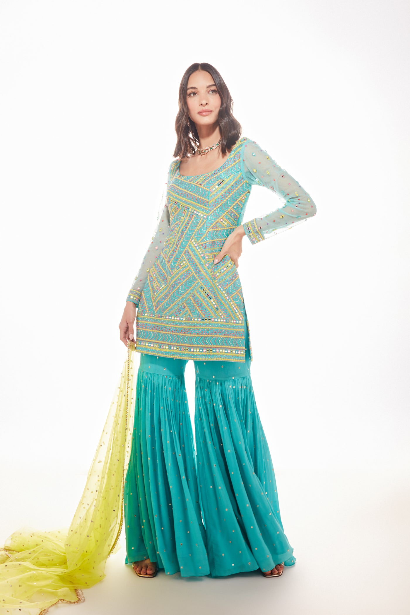 Chamee and Palak Shina Palazzo indian designer wear online shopping melange singapore