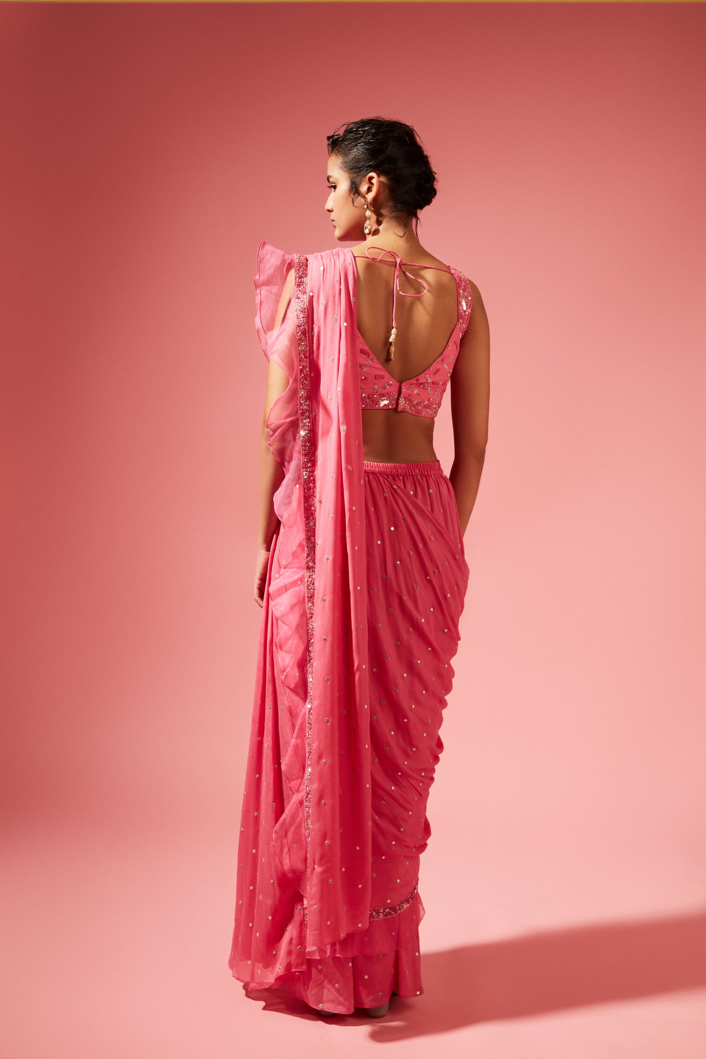 Chamee and Palak Tori Pre-stitched Saree indian designer wear online shopping melange singapore