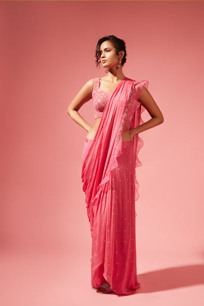 Chamee and Palak Tori Pre-stitched Saree indian designer wear online shopping melange singapore