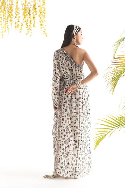 Chhavvi Aggarwal Ivory printed kaftan indian designer online shopping melange singapore