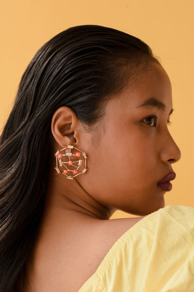 esme Candy Floss Earrings orange fashion imitation jewellery indian designer wear online shopping melange singapore