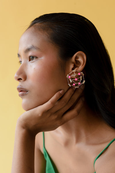 esme Candy Floss Earrings pink fashion imitation jewellery indian designer wear online shopping melange singapore