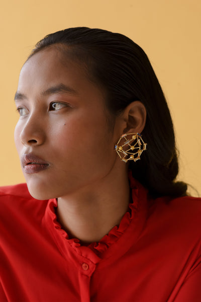 esme Candy Floss Earrings yellow fashion imitation jewellery indian designer wear online shopping melange singapore