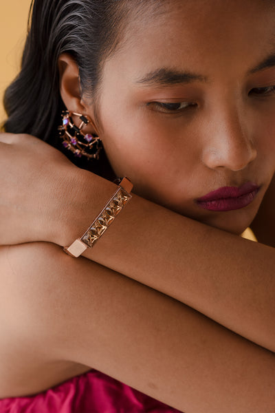 esme Golden Tan Bracelet gold on rose gold fashion imitation jewellery indian designer wear online shopping melange singapore