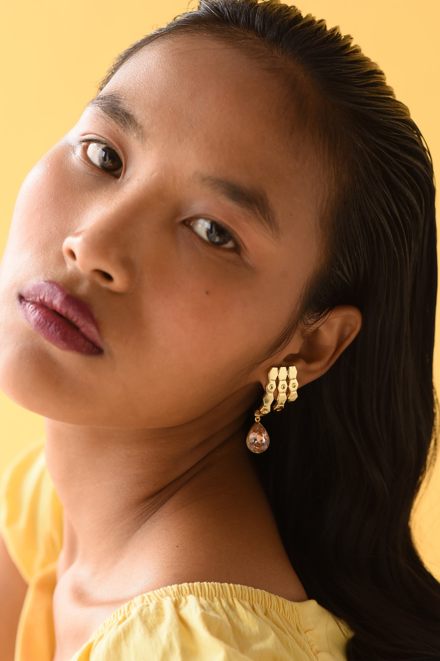 esme Grape Vine Earrings sparkly Champagne  fashion imitation jewellery indian designer wear online shopping melange singapore