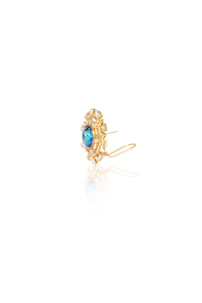 esme setting sun earrings bermuda blue in yellow gold fashion imitation jewellery indian designer wear online shopping melange singapore