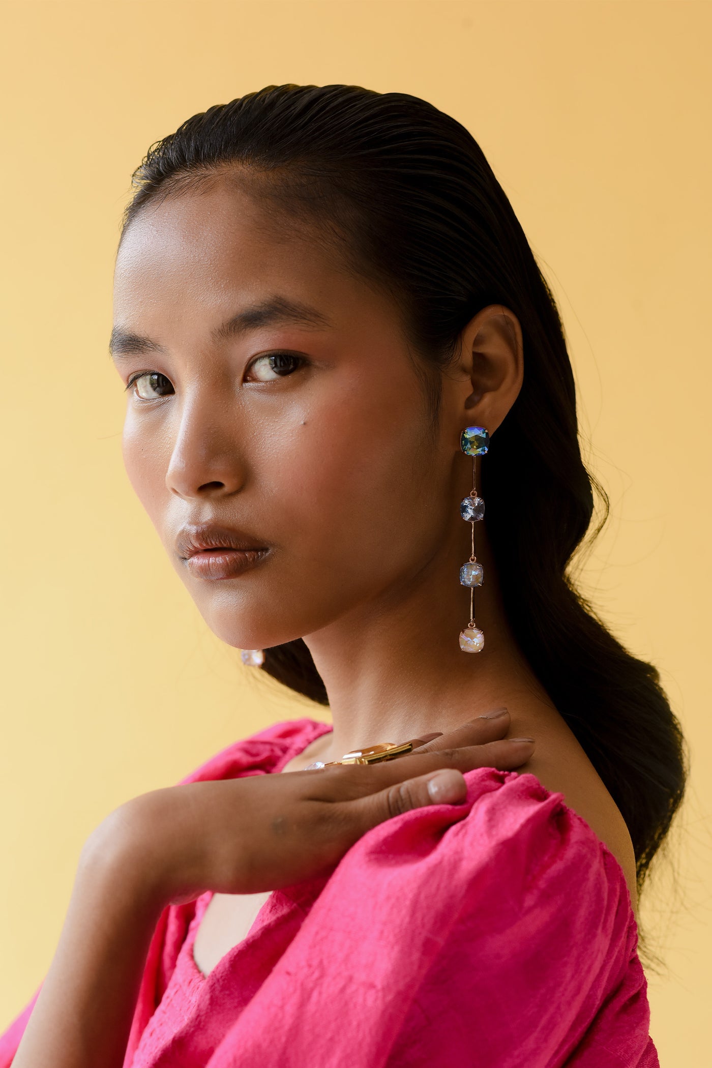 esme Water Bubbles Earrings shades of blue fashion imitation jewellery indian designer wear online shopping melange singapore