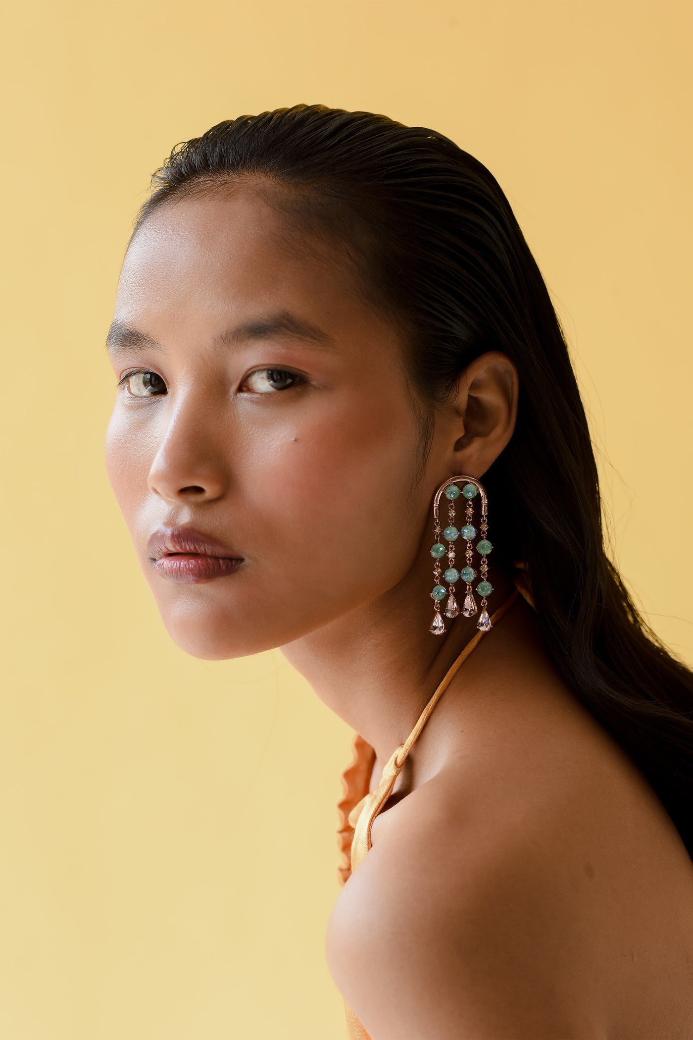 esme Watermelon Sugar Earrings sage green  fashion imitation jewellery indian designer wear online shopping melange singapore