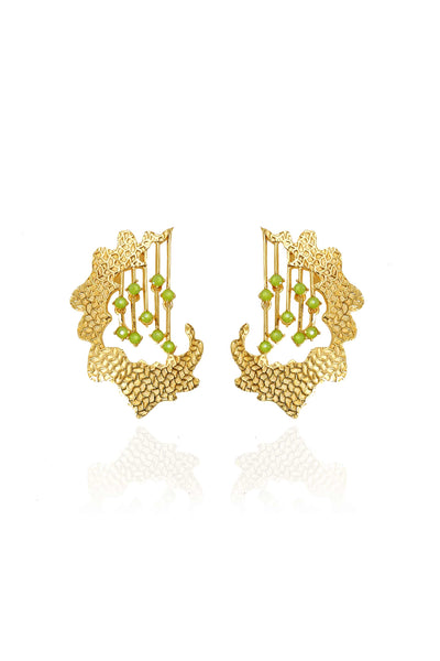 esme adella earrings green fashion jewellery indian designer wear online shopping melange singapore