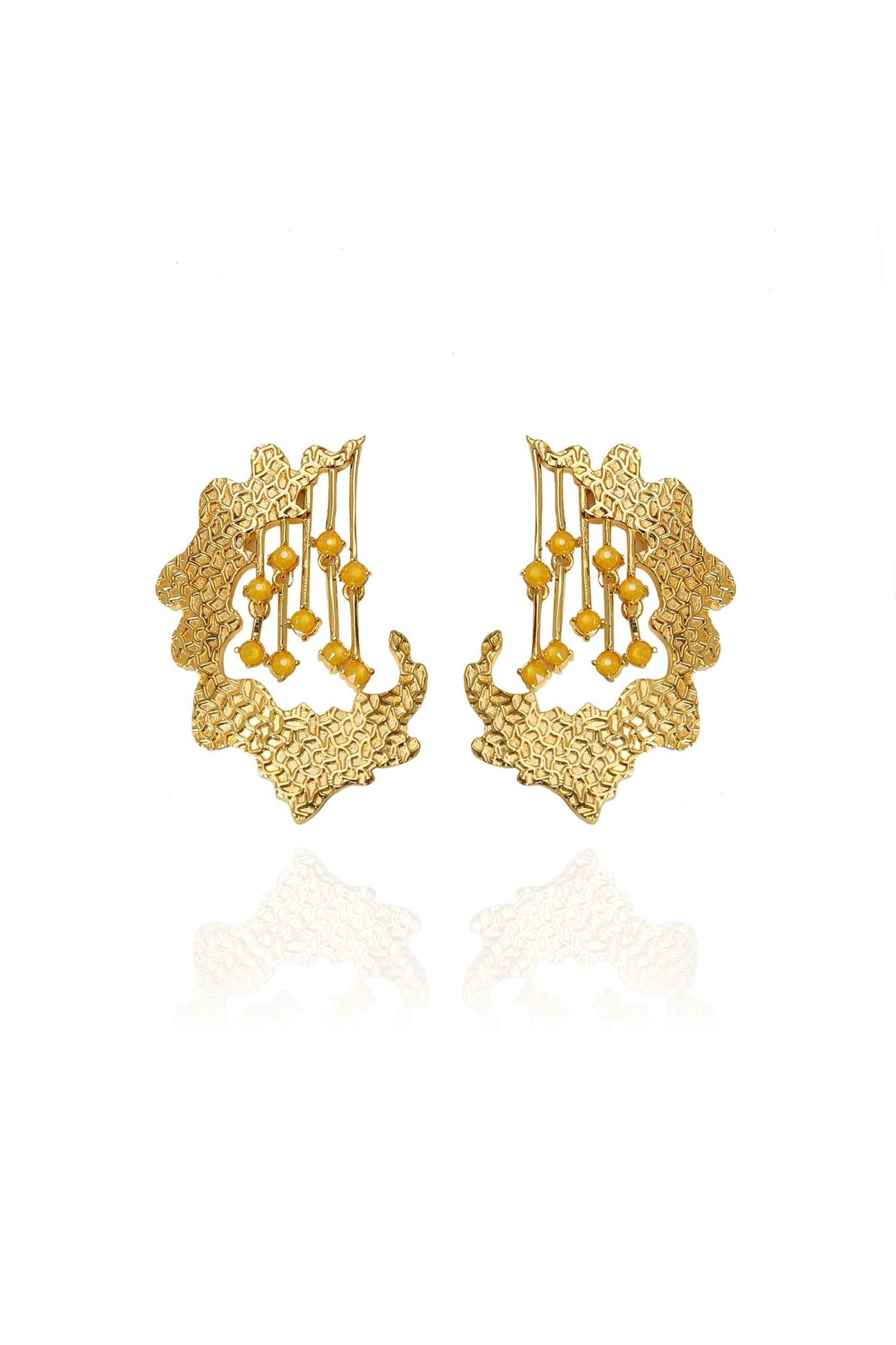 esme adella earrings yellow fashion jewellery indian designer wear online shopping melange singapore