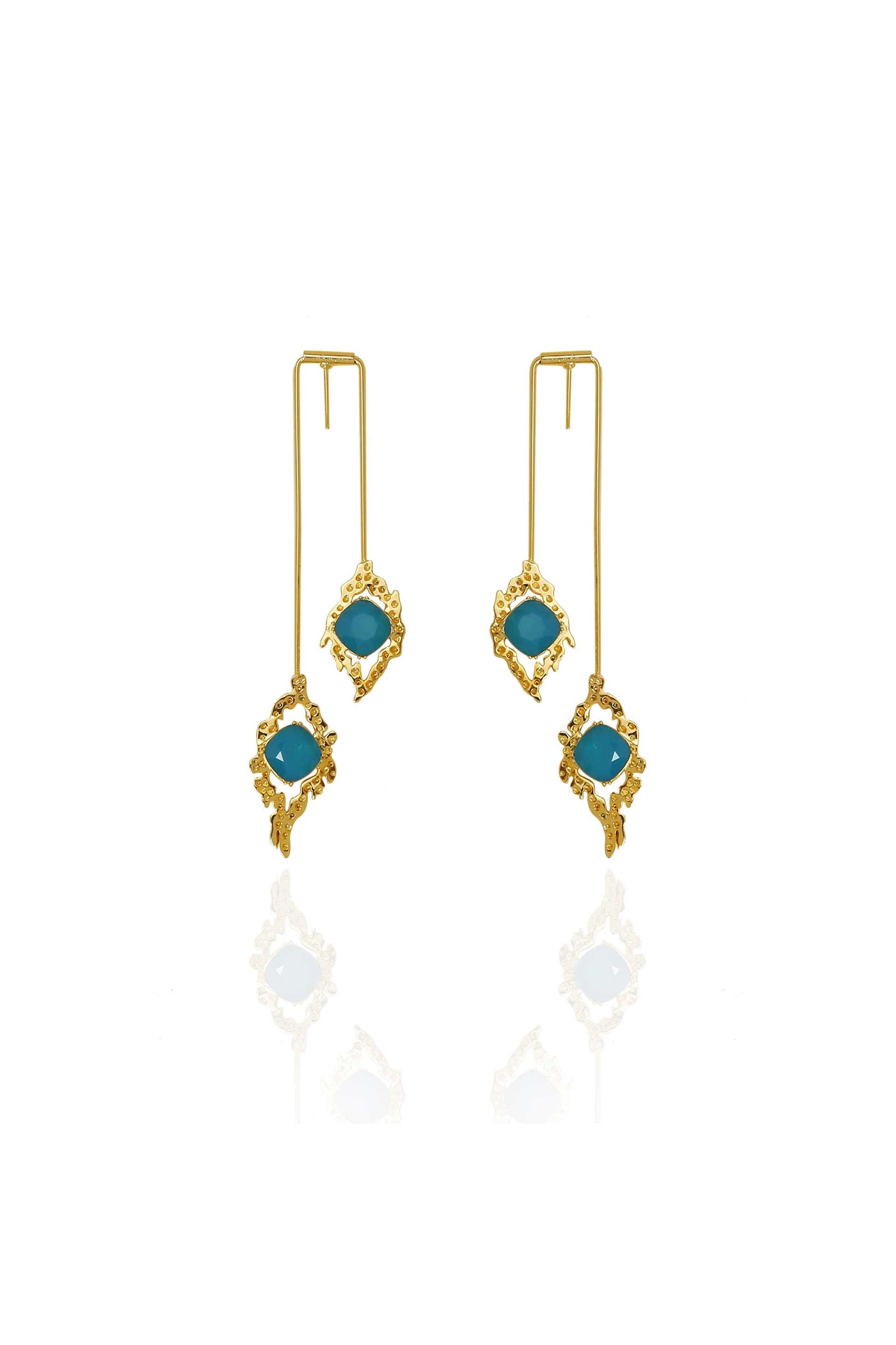 esme athena earrings blue fashion jewellery indian designer wear online shopping melange singapore