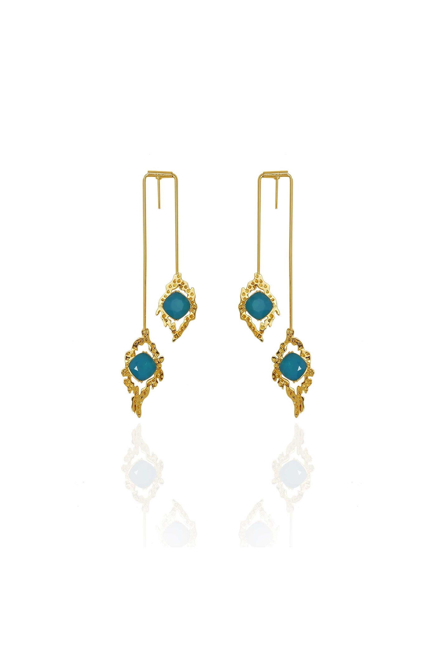 esme athena earrings blue fashion jewellery indian designer wear online shopping melange singapore