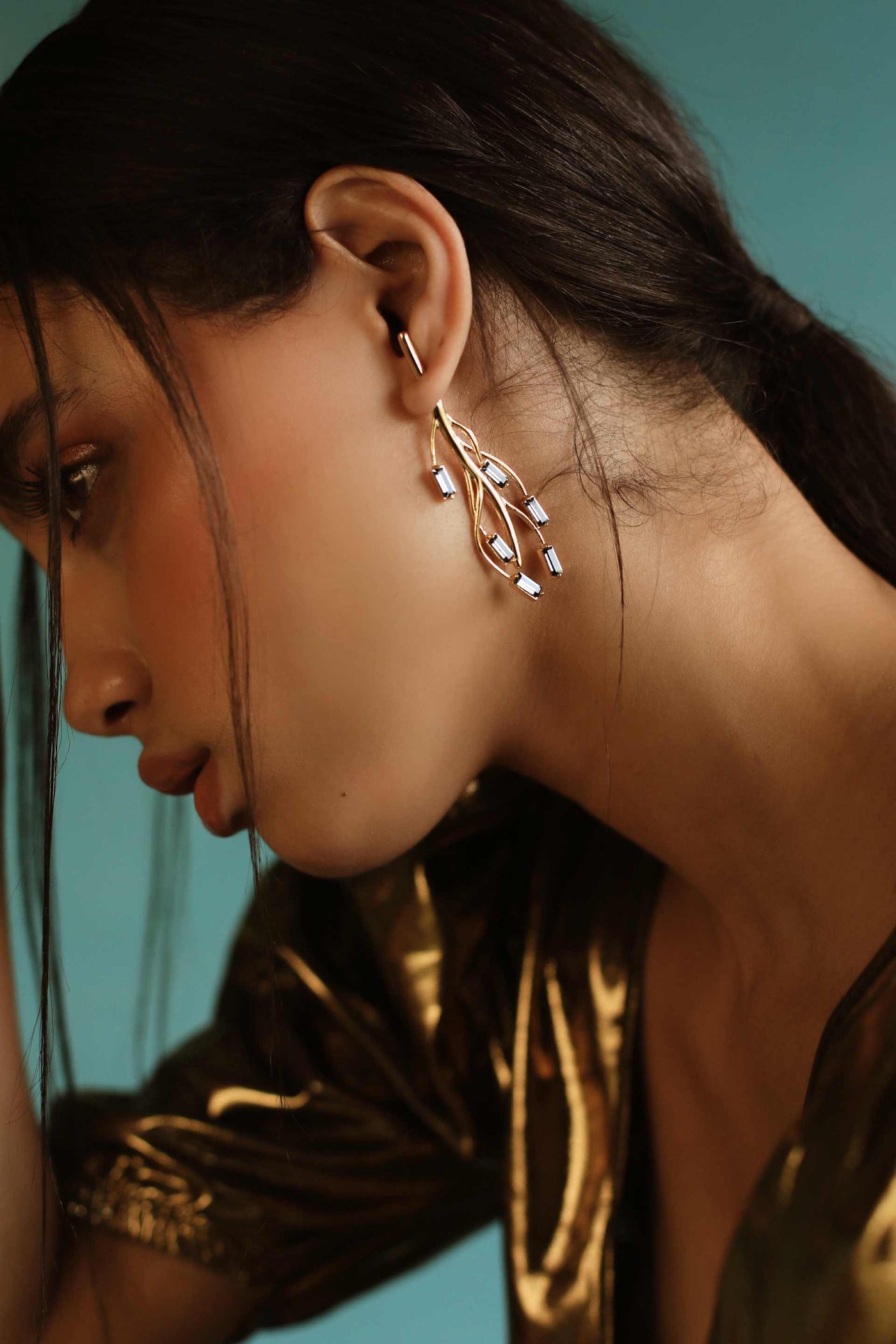 esme ciara earrings brown fashion jewellery indian designer wear online shopping melange singapore