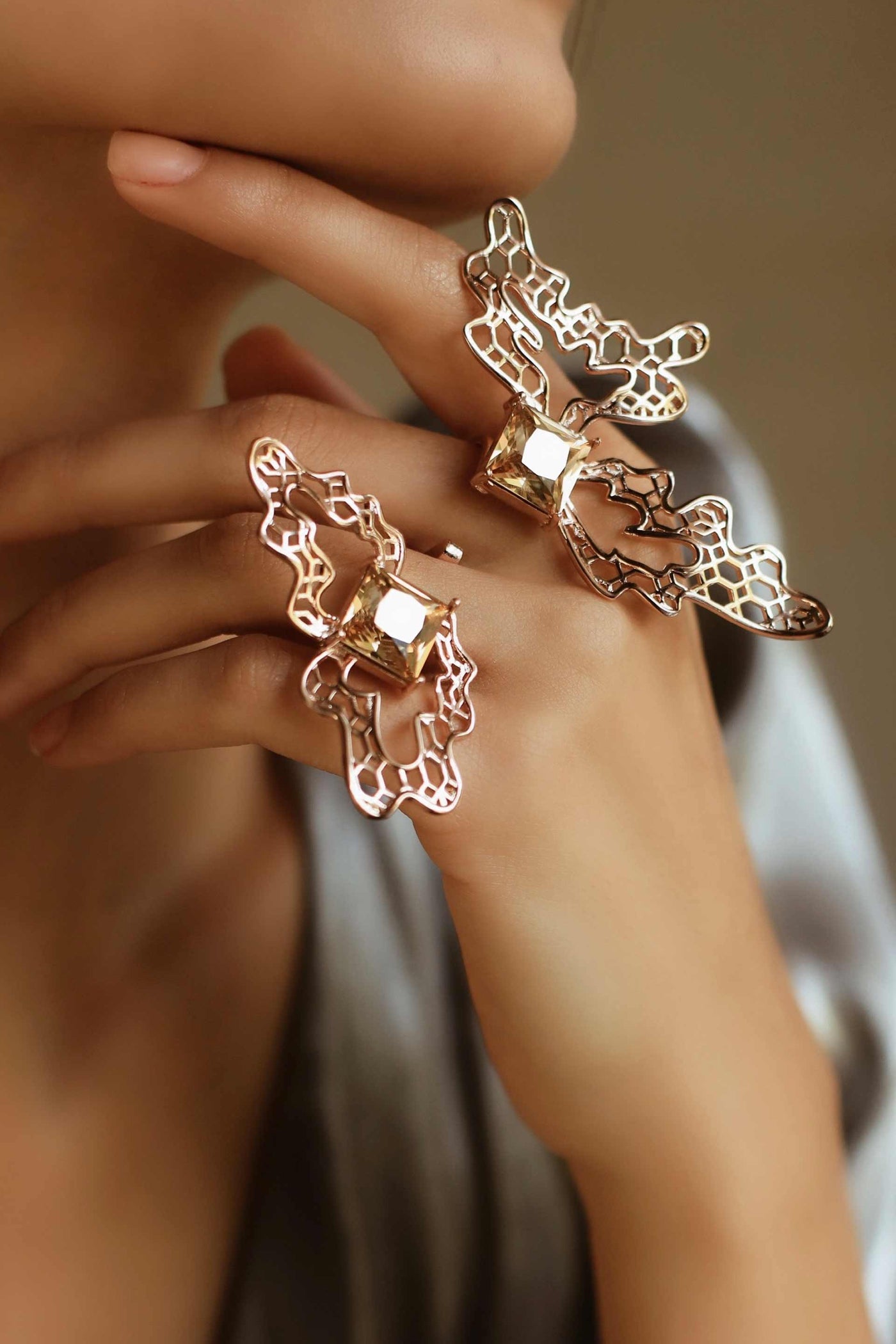 esme kyla ring gold fashion jewellery indian designer wear online shopping melange singapore
