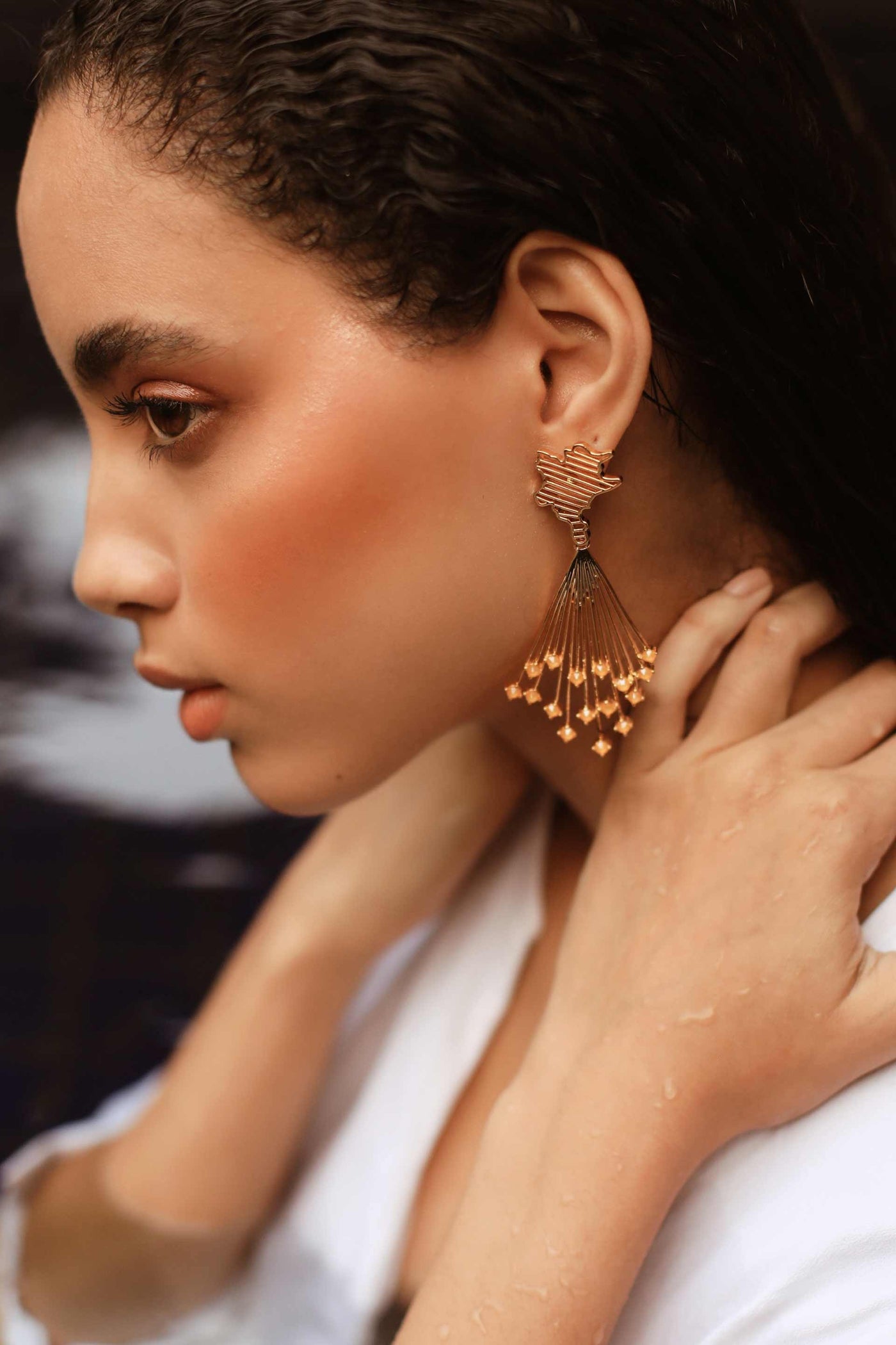 esme marceline earrings yellow fashion jewellery indian designer wear online shopping melange singapore
