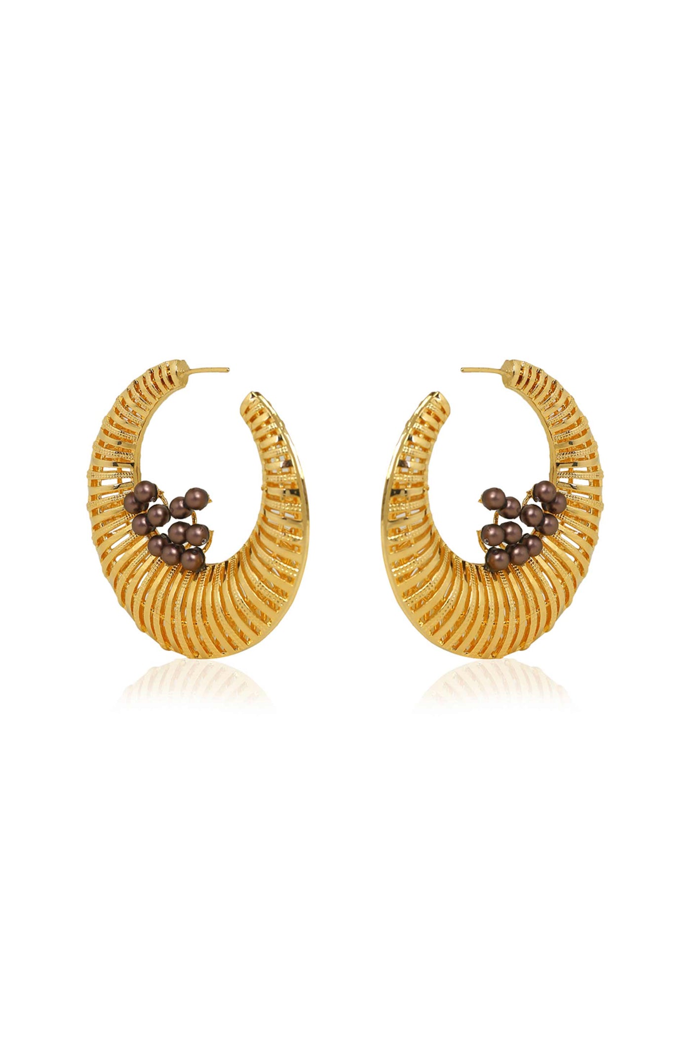 esme marella earrings brown in yellow gold fashion jewellery indian designer wear online shopping melange singapore