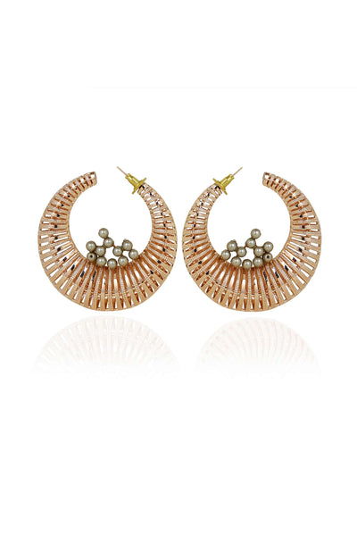 esme marella earrings grey in rose gold fashion jewellery indian designer wear online shopping melange singapore