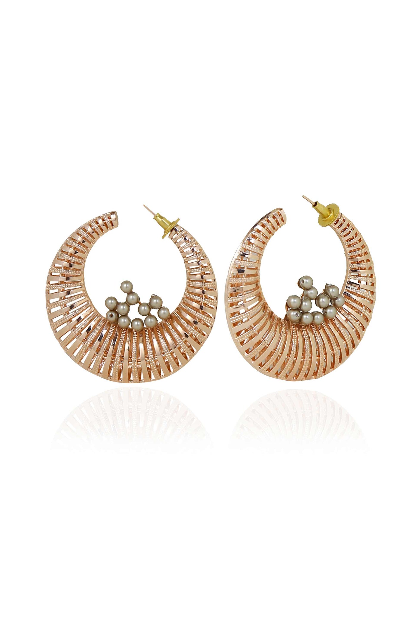 esme marella earrings grey in rose gold fashion jewellery indian designer wear online shopping melange singapore