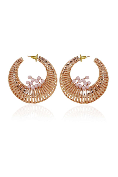 esme marella earrings pink in rose gold fashion jewellery indian designer wear online shopping melange singapore