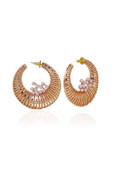 esme marella earrings pink in rose gold fashion jewellery indian designer wear online shopping melange singapore