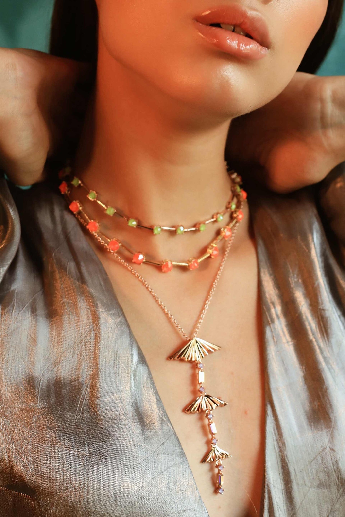 esme maris big choker orange fashion jewellery indian designer wear online shopping melange singapore