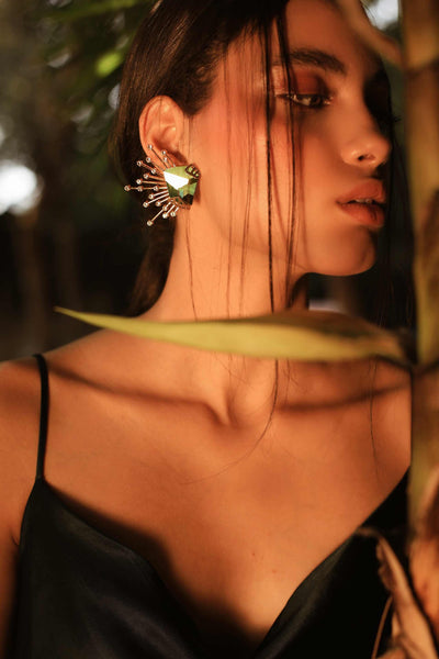esme mischell earrings green fashion jewellery indian designer wear online shopping melange singapore