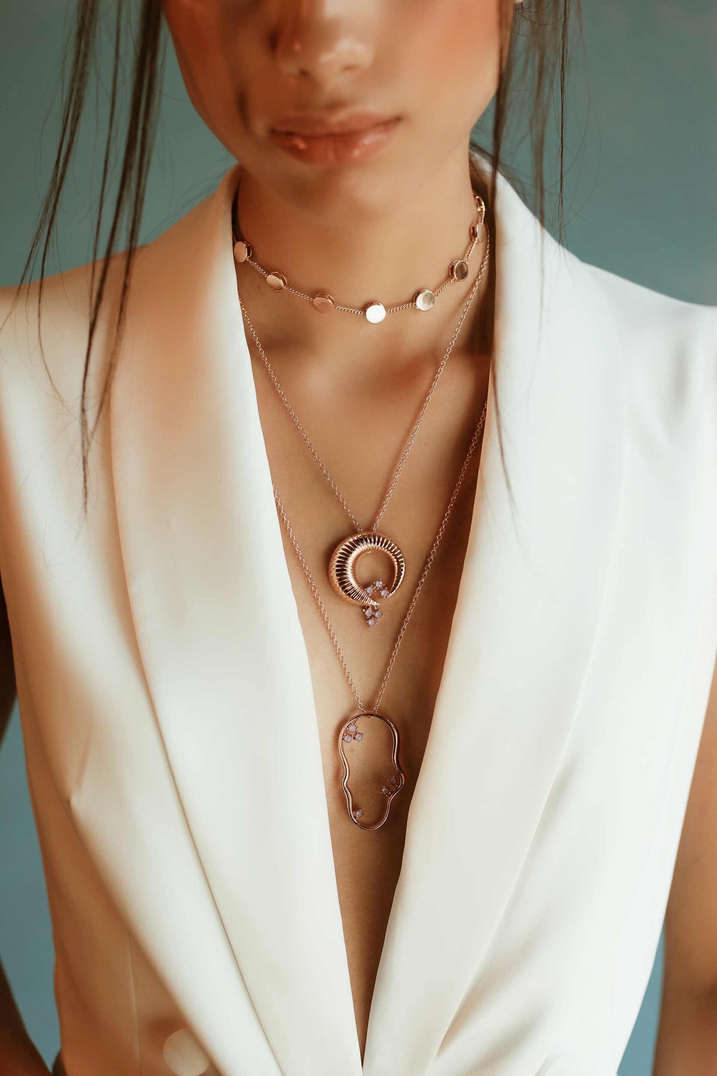esme moana pendant lylac fashion jewellery indian designer wear online shopping melange singapore