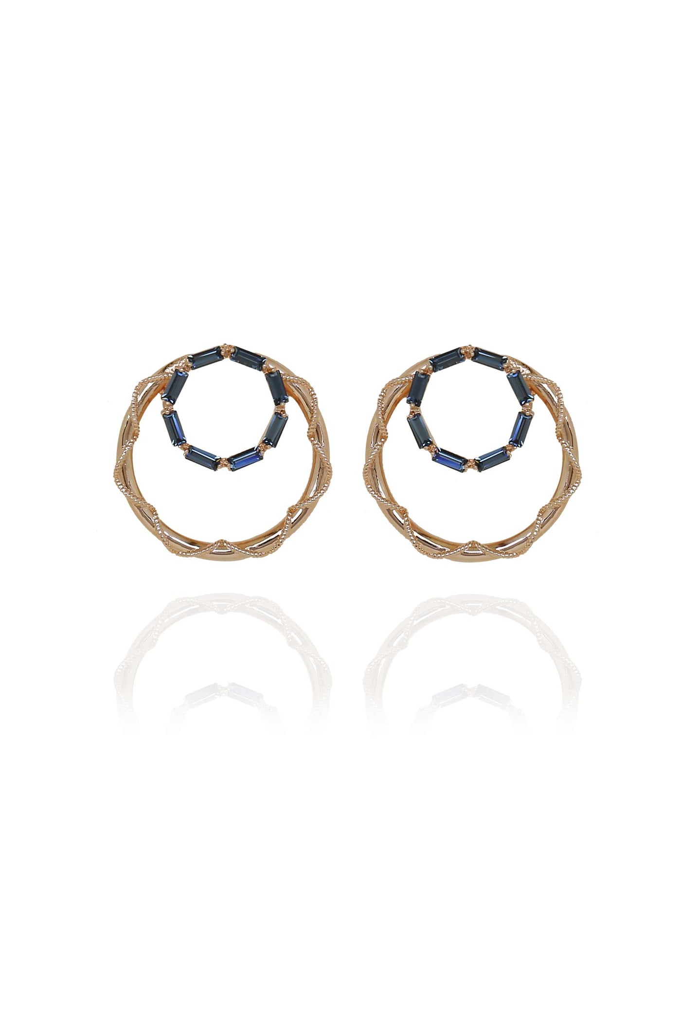 esme muriel earrings blue in rose gold fashion jewellery indian designer wear online shopping melange singapore