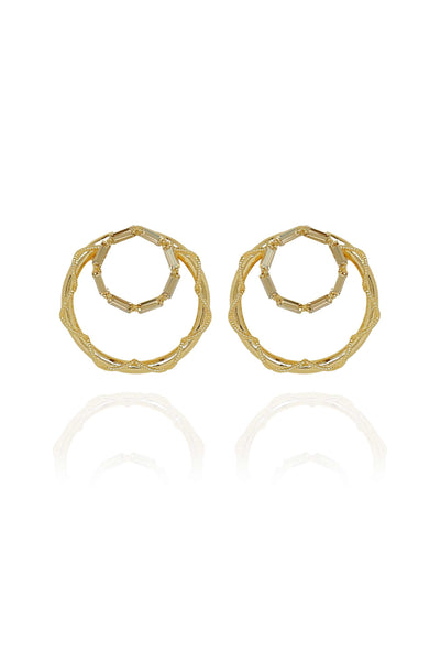 esme muriel earrings gold in yellow fashion jewellery indian designer wear online shopping melange singapore