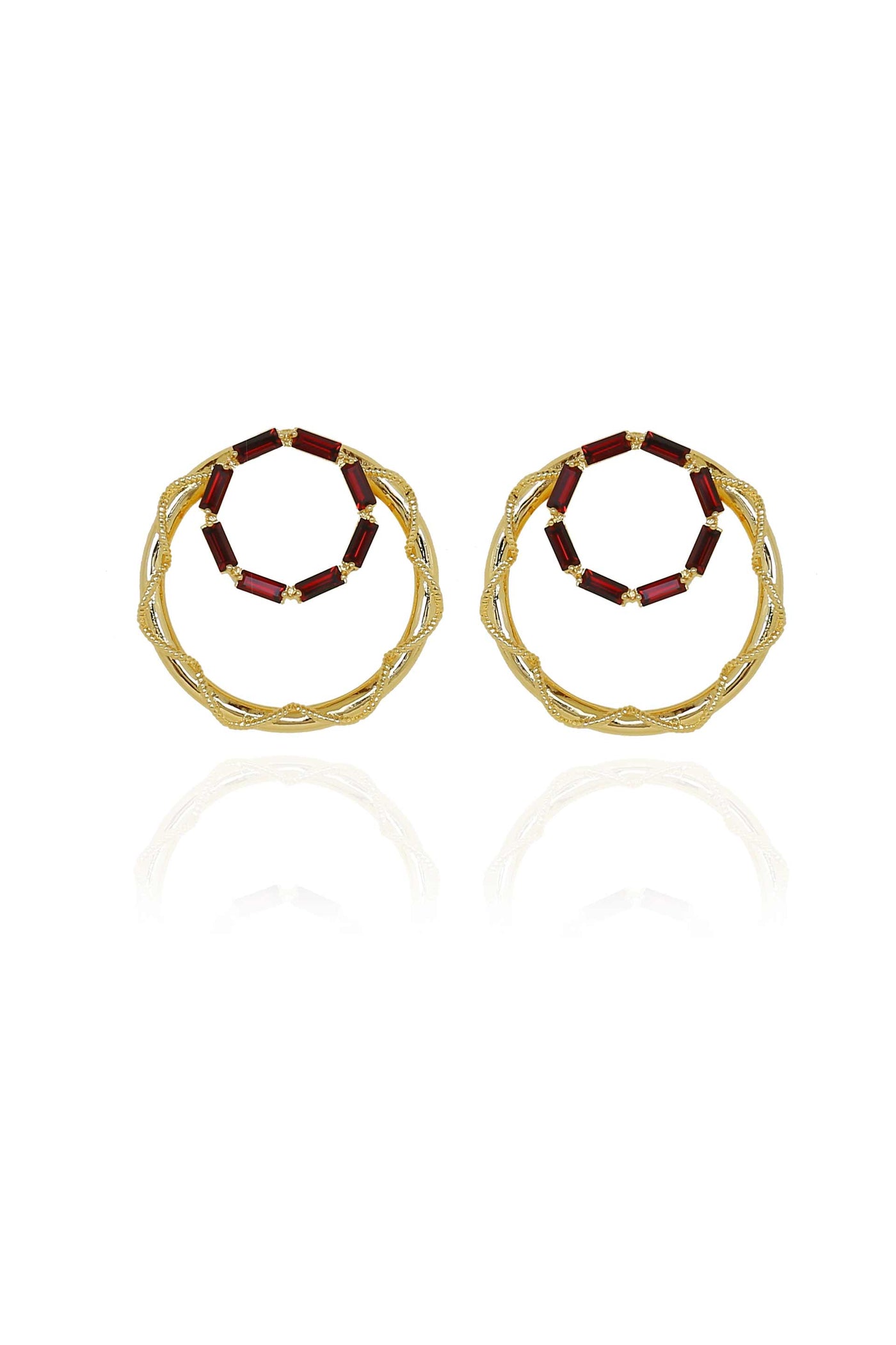 esme muriel earrings red in yellow fashion jewellery indian designer wear online shopping melange singapore