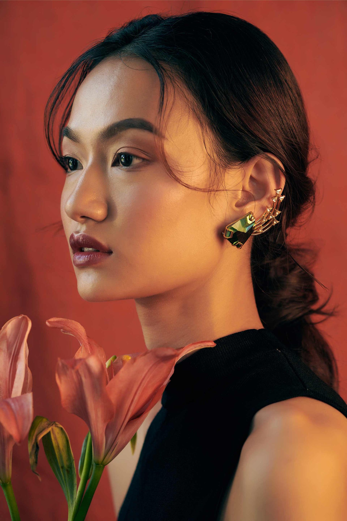 Esme Aurora Earrings green fashion jewellery online shopping melange singapore indian designer wear