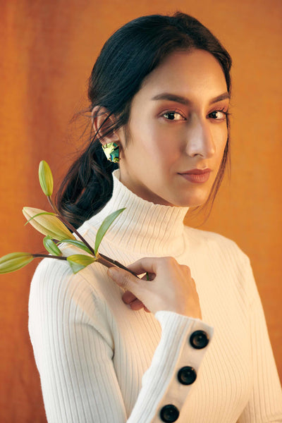 Esme Lumos Earrings Green fashion jewellery online shopping melange singapore indian designer wear