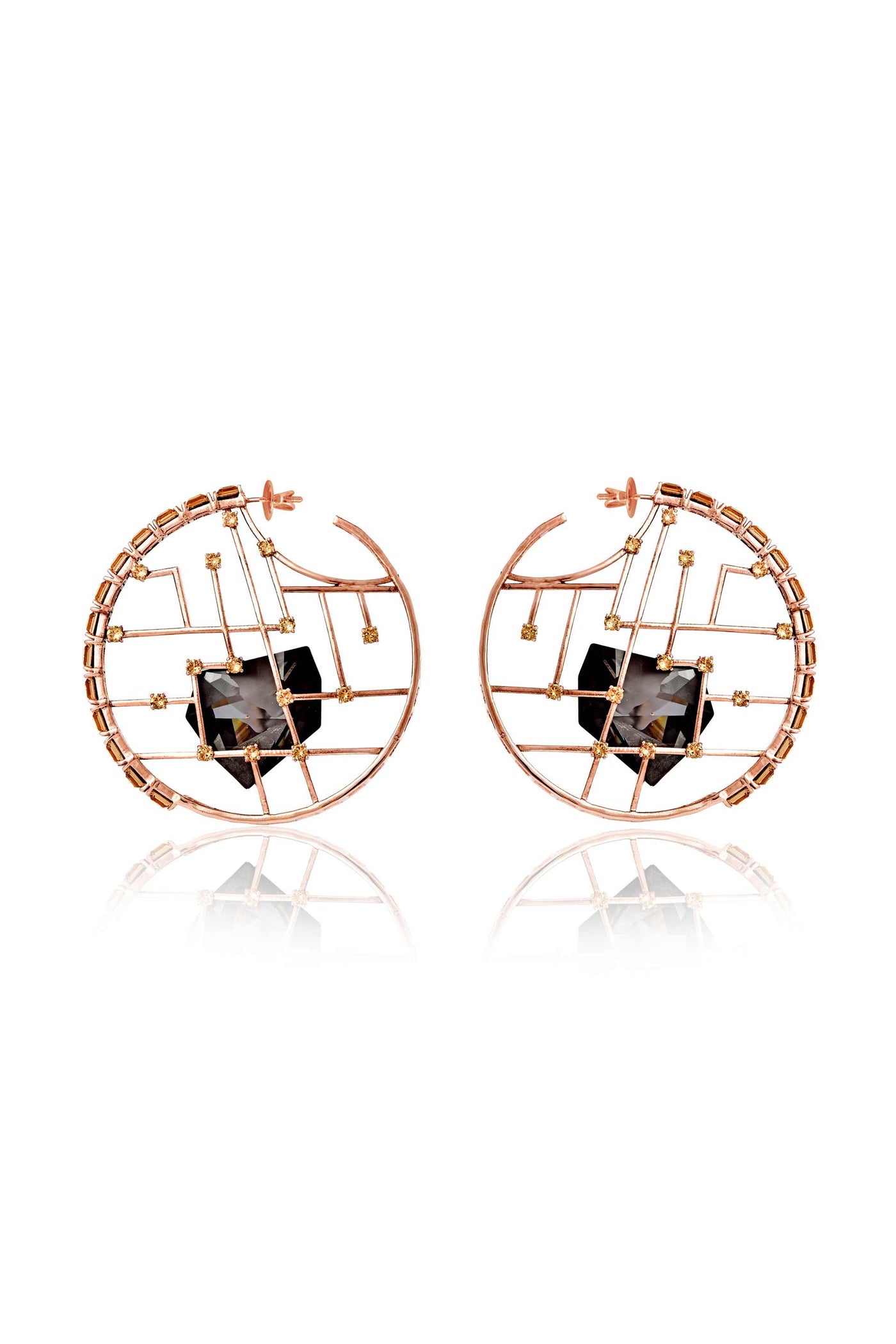 Esme Kira Earrings black rose gold fashion jewellery online shopping melange singapore indian designer wear