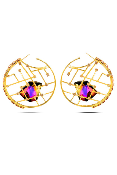 Esme Kira Earrings Multicolor yellow gold fashion jewellery online shopping melange singapore indian designer wear