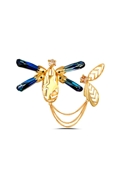 Esme Lagom Brooch yellow gold fashion jewellery online shopping melange singapore indian designer wear