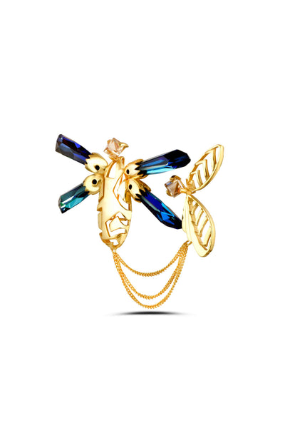 Esme Lagom Brooch yellow gold fashion jewellery online shopping melange singapore indian designer wear