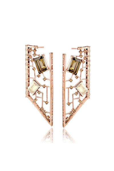 Esme Tapered Earrings Rose Gold fashion jewellery online shopping melange singapore indian designer wear