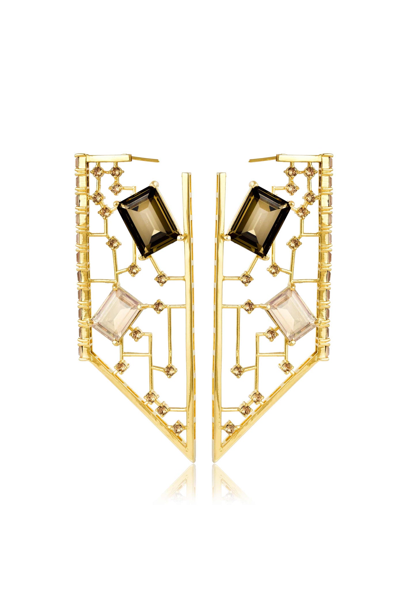 Esme Tapered Earrings Gold fashion jewellery online shopping melange singapore indian designer wear