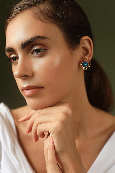 esme barong earrings turquoise fashion jewellery indian designer wear online shopping melange singapore