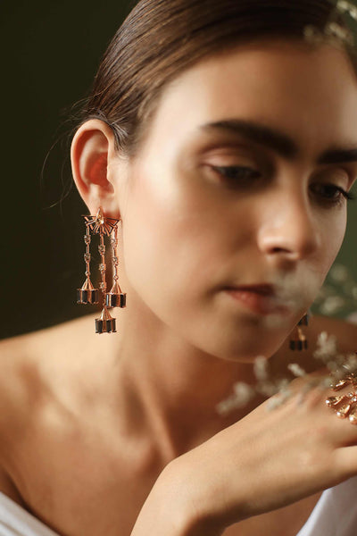 esme bihu earrings blue and gold fashion jewellery indian designer wear online shopping melange singapore