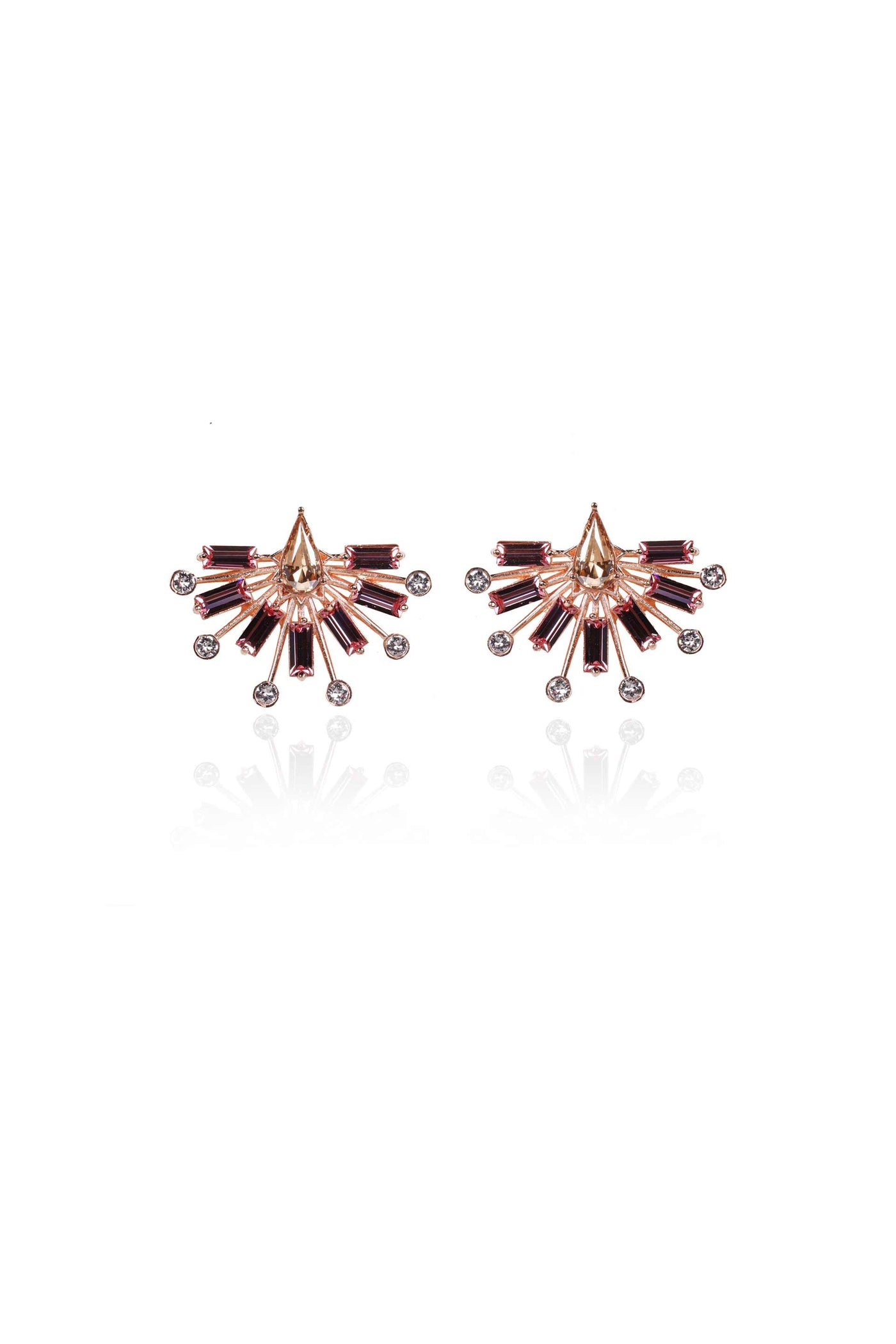 esme bolero earrings gold and pink fashion jewellery indian designer wear online shopping melange singapore