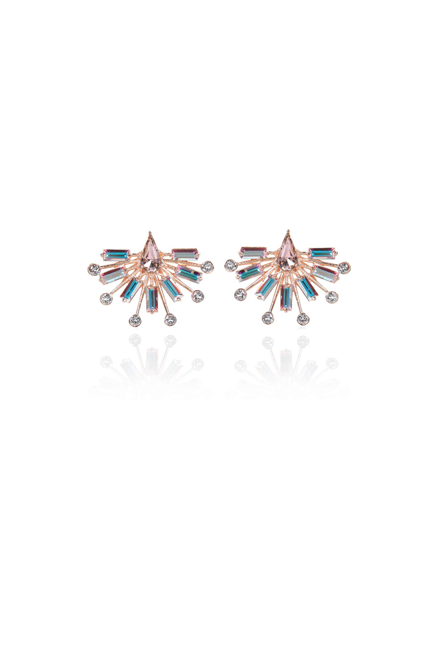 esme bolero earrings white and pink rose gold fashion jewellery indian designer wear online shopping melange singapore