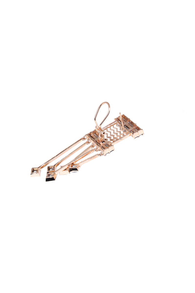 esme cancan earrings brown and metallic grey fashion jewellery indian designer wear online shopping melange singapore