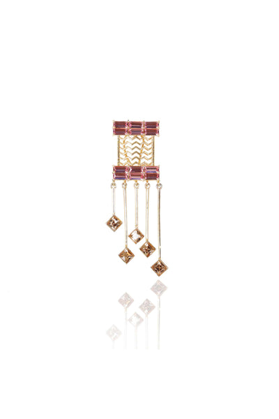 esme cancan earrings pink and gold fashion jewellery indian designer wear online shopping melange singapore