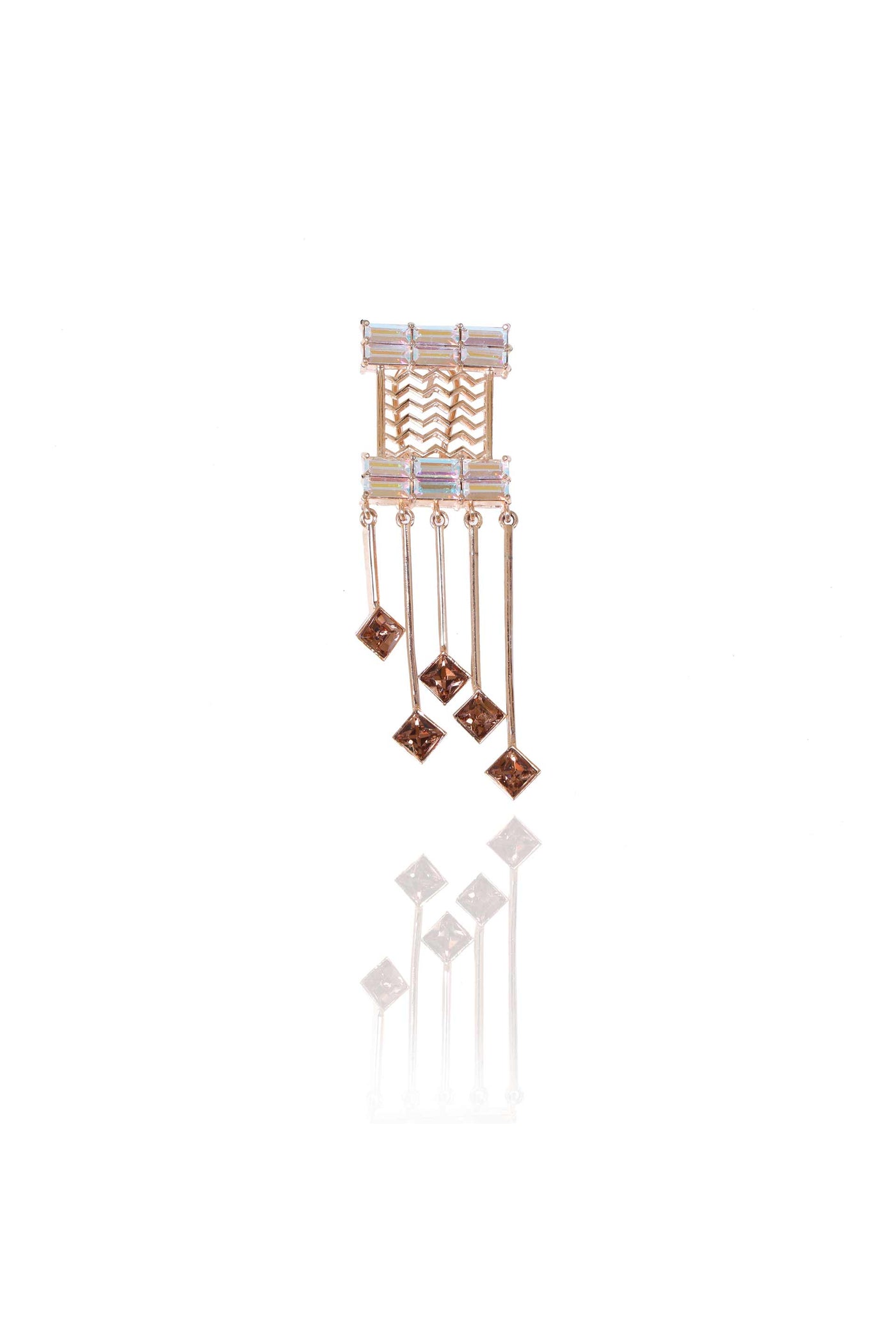 esme cancan earrings white and gold fashion jewellery indian designer wear online shopping melange singapore