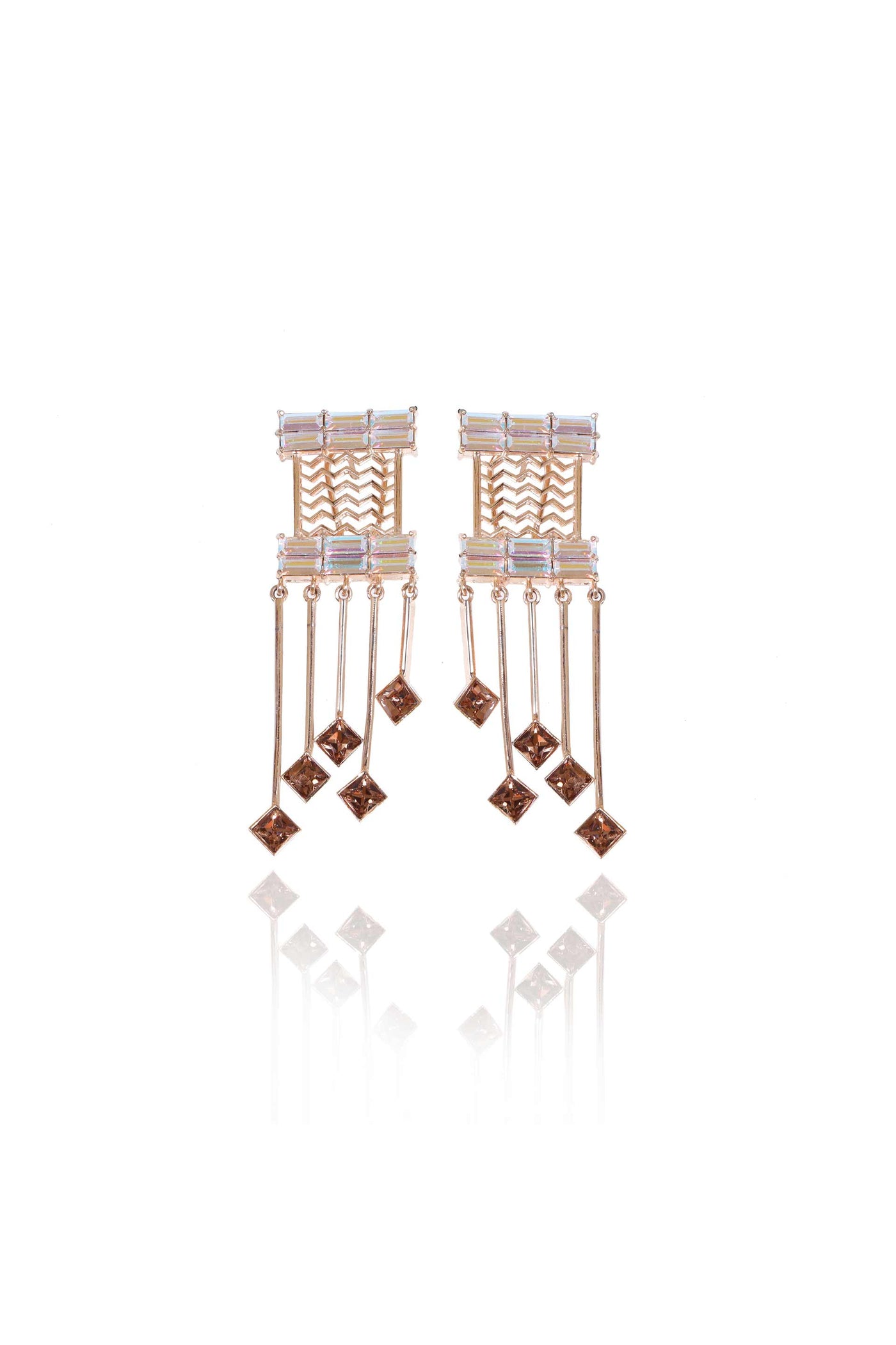 esme cancan earrings white and gold fashion jewellery indian designer wear online shopping melange singapore